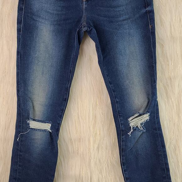 Frame Le Skinny de Jeanne Crop Cantine Stretch Raw Frayed Hem Dark Wash Size 26 - Picture 5 of 12